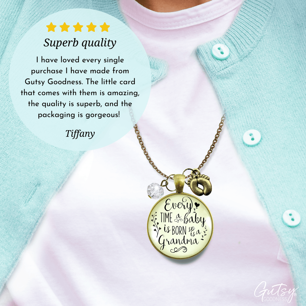 Gutsy Goodness Pregnancy Announcement Grandma Necklace Every Time Reveal Baby Gift - Gutsy Goodness Handmade Jewelry;Pregnancy Announcement Grandma Necklace Every Time Reveal Baby Gift - Gutsy Goodness Handmade Jewelry Gifts