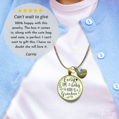 Baby Gender Reveal Necklace Grandchild Born So is Grandma Gift Boy  Necklace - Gutsy Goodness Handmade Jewelry