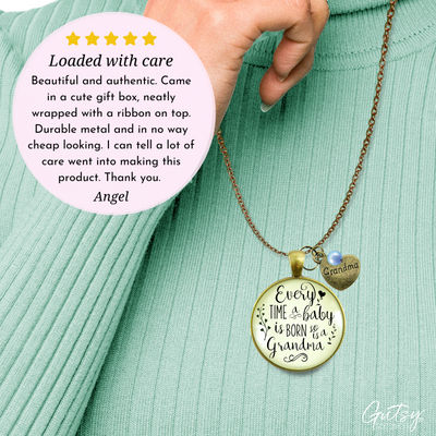 Baby Gender Reveal Necklace Grandchild Born So is Grandma Gift Boy  Necklace - Gutsy Goodness Handmade Jewelry