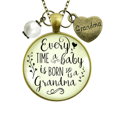 Gutsy Goodness New Grandma Necklace Baby Born Jewelry Gift from Daughter Rose Chain - Gutsy Goodness Handmade Jewelry;New Grandma Necklace Baby Born Jewelry Gift From Daughter Rose Chain - Gutsy Goodness Handmade Jewelry Gifts