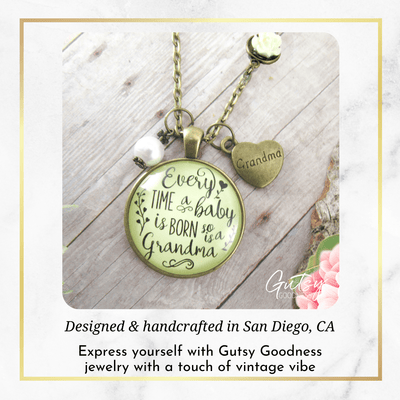 Gutsy Goodness New Grandma Necklace Baby Born Jewelry Gift from Daughter Rose Chain - Gutsy Goodness Handmade Jewelry;New Grandma Necklace Baby Born Jewelry Gift From Daughter Rose Chain - Gutsy Goodness Handmade Jewelry Gifts