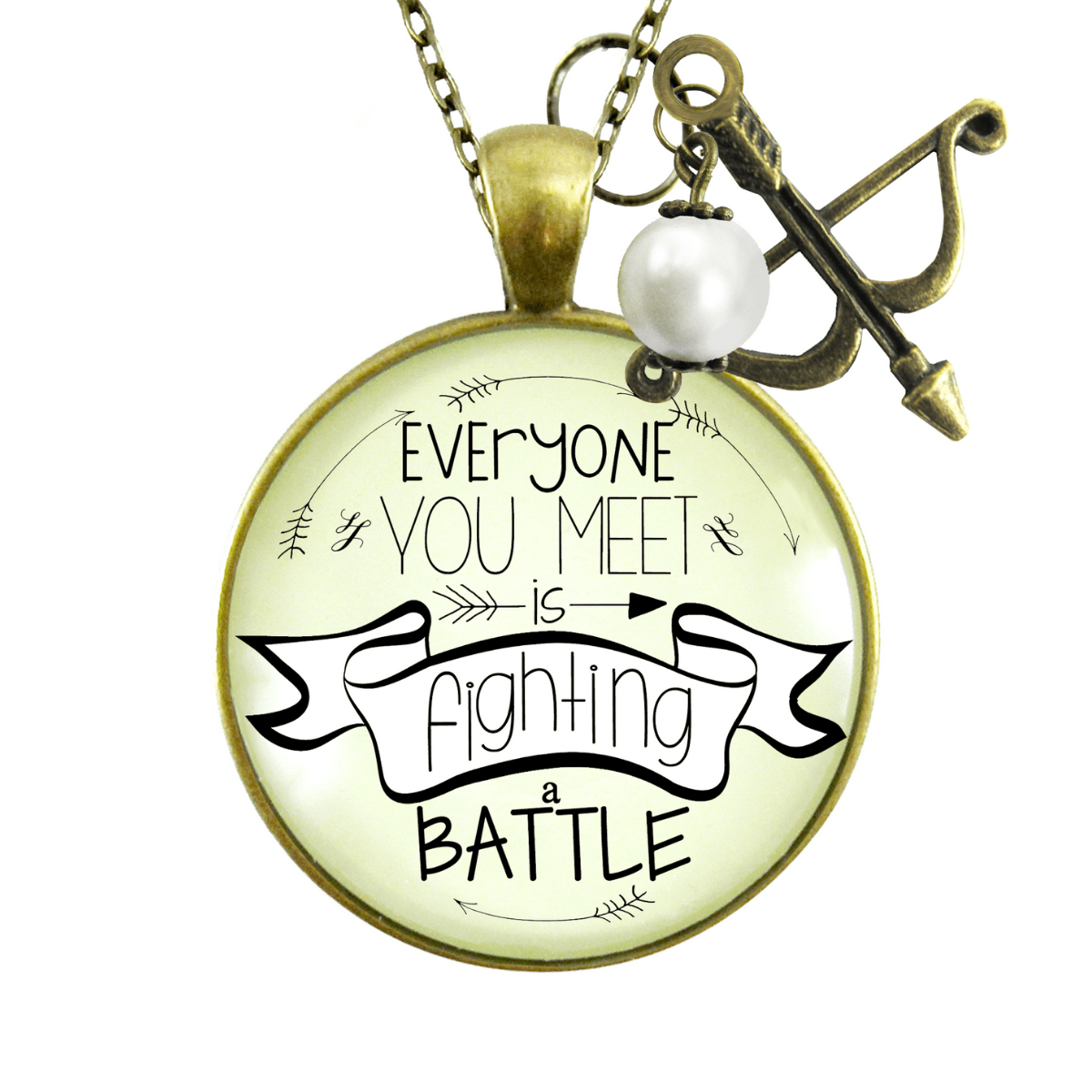 Gutsy Goodness Everyone You Meet is Fighting a Battle Warrior Necklace Jewelry - Gutsy Goodness Handmade Jewelry;Everyone You Meet Is Fighting A Battle Warrior Necklace Jewelry - Gutsy Goodness Handmade Jewelry Gifts