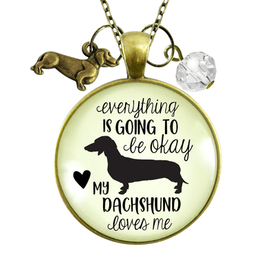 Gutsy Goodness Dachshund Necklace Everything Okay Dog Loves Fur Mom Jewelry Gift - Gutsy Goodness Handmade Jewelry;Dachshund Necklace Everything Okay Dog Loves Fur Mom Jewelry Gift - Gutsy Goodness Handmade Jewelry Gifts