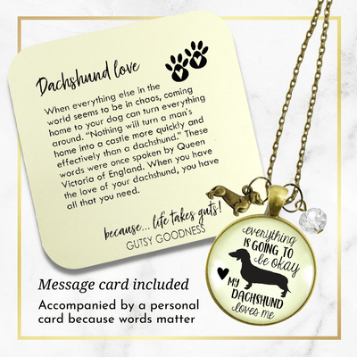 Gutsy Goodness Dachshund Necklace Everything Okay Dog Loves Fur Mom Jewelry Gift - Gutsy Goodness Handmade Jewelry;Dachshund Necklace Everything Okay Dog Loves Fur Mom Jewelry Gift - Gutsy Goodness Handmade Jewelry Gifts