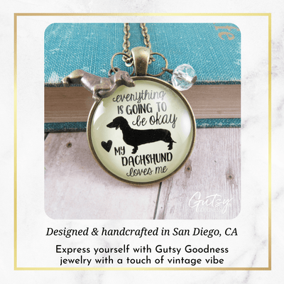 Gutsy Goodness Dachshund Necklace Everything Okay Dog Loves Fur Mom Jewelry Gift - Gutsy Goodness Handmade Jewelry;Dachshund Necklace Everything Okay Dog Loves Fur Mom Jewelry Gift - Gutsy Goodness Handmade Jewelry Gifts