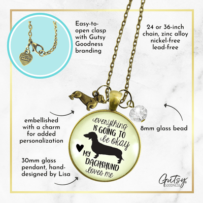 Gutsy Goodness Dachshund Necklace Everything Okay Dog Loves Fur Mom Jewelry Gift - Gutsy Goodness Handmade Jewelry;Dachshund Necklace Everything Okay Dog Loves Fur Mom Jewelry Gift - Gutsy Goodness Handmade Jewelry Gifts