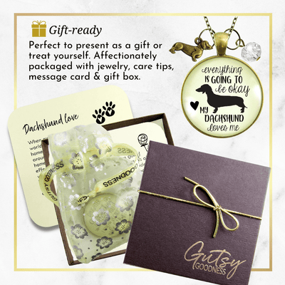 Gutsy Goodness Dachshund Necklace Everything Okay Dog Loves Fur Mom Jewelry Gift - Gutsy Goodness Handmade Jewelry;Dachshund Necklace Everything Okay Dog Loves Fur Mom Jewelry Gift - Gutsy Goodness Handmade Jewelry Gifts