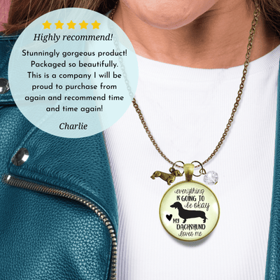 Gutsy Goodness Dachshund Necklace Everything Okay Dog Loves Fur Mom Jewelry Gift - Gutsy Goodness Handmade Jewelry;Dachshund Necklace Everything Okay Dog Loves Fur Mom Jewelry Gift - Gutsy Goodness Handmade Jewelry Gifts