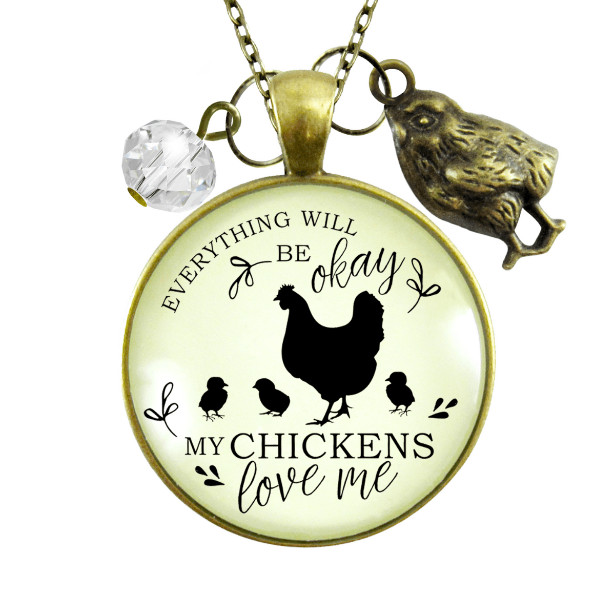 Gutsy Goodness Chicken Necklace All is Okay My Chickens Love Me Farm Inspired Jewelry - Gutsy Goodness;Chicken Necklace All Is Okay My Chickens Love Me Farm Inspired Jewelry - Gutsy Goodness Handmade Jewelry Gifts