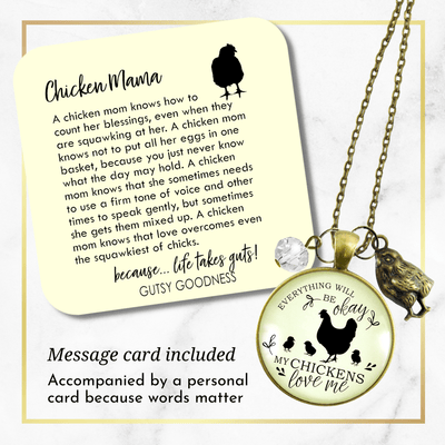 Gutsy Goodness Chicken Necklace All is Okay My Chickens Love Me Farm Inspired Jewelry - Gutsy Goodness;Chicken Necklace All Is Okay My Chickens Love Me Farm Inspired Jewelry - Gutsy Goodness Handmade Jewelry Gifts