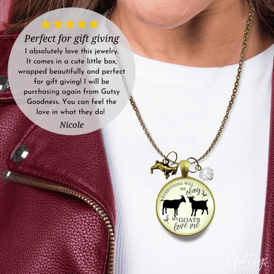Gutsy Goodness Goats Necklace All is Okay My Goats Love Me Farm Inspired Jewelry 36" - Gutsy Goodness;Goats Necklace All Is Okay My Goats Love Me Farm Inspired Jewelry - Gutsy Goodness Handmade Jewelry Gifts