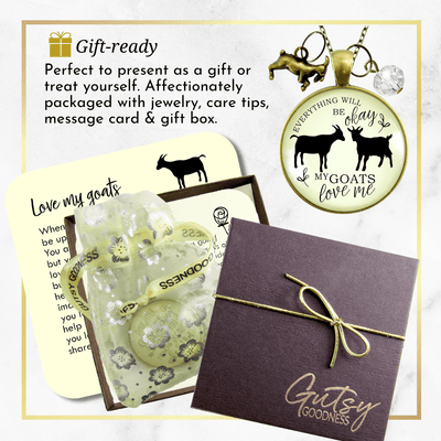 Gutsy Goodness Goats Necklace All is Okay My Goats Love Me Farm Inspired Jewelry 36" - Gutsy Goodness;Goats Necklace All Is Okay My Goats Love Me Farm Inspired Jewelry - Gutsy Goodness Handmade Jewelry Gifts