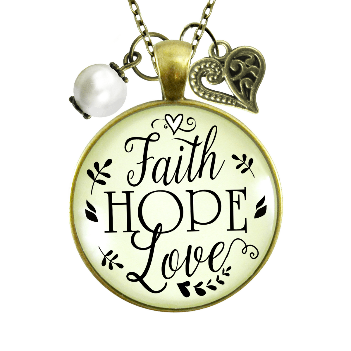 Faith Hope Love Necklace Womens Inspirational Friendship Jewelry