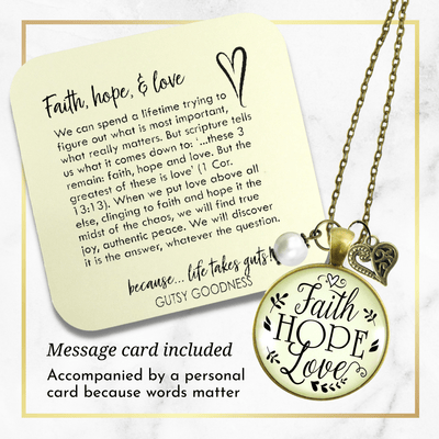 Gutsy Goodness Faith Hope Love Necklace Womens Inspirational Friendship Jewelry - Gutsy Goodness Handmade Jewelry;Faith Hope Love Necklace Womens Inspirational Friendship Jewelry - Gutsy Goodness Handmade Jewelry Gifts