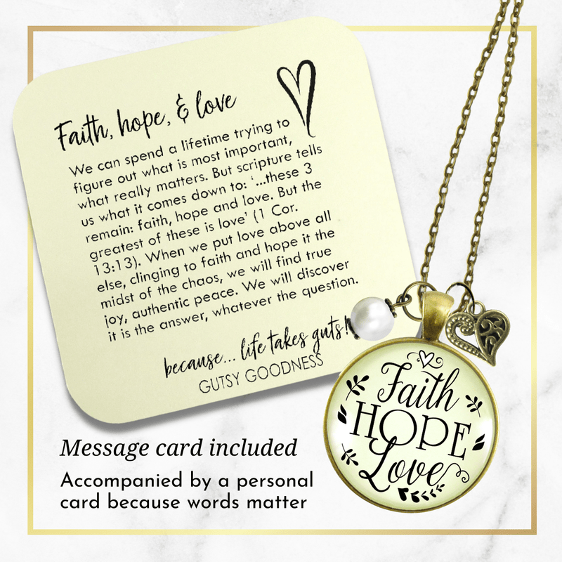 Gutsy Goodness Faith Hope Love Necklace Womens Inspirational Friendship Jewelry - Gutsy Goodness Handmade Jewelry;Faith Hope Love Necklace Womens Inspirational Friendship Jewelry - Gutsy Goodness Handmade Jewelry Gifts