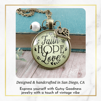 Gutsy Goodness Faith Hope Love Necklace Womens Inspirational Friendship Jewelry - Gutsy Goodness Handmade Jewelry;Faith Hope Love Necklace Womens Inspirational Friendship Jewelry - Gutsy Goodness Handmade Jewelry Gifts