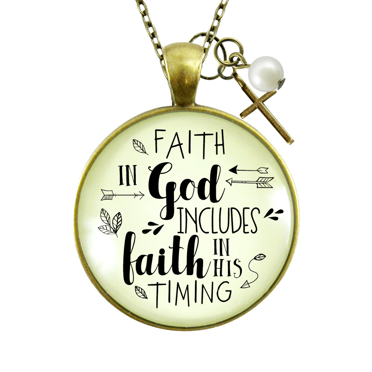 Gutsy Goodness Life Quote Necklace Includes Faith In His Timing Charm Jewelry - Gutsy Goodness Handmade Jewelry;Life Quote Necklace Includes Faith In His Timing Charm Jewelry - Gutsy Goodness Handmade Jewelry Gifts