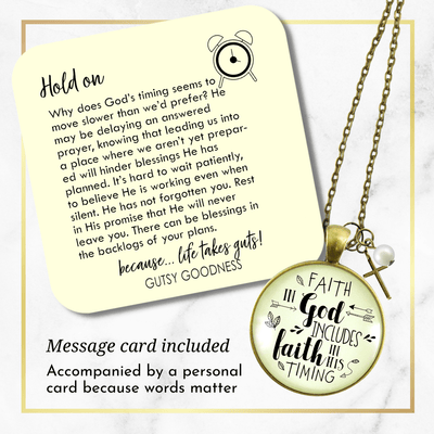 Gutsy Goodness Life Quote Necklace Includes Faith In His Timing Charm Jewelry - Gutsy Goodness Handmade Jewelry;Life Quote Necklace Includes Faith In His Timing Charm Jewelry - Gutsy Goodness Handmade Jewelry Gifts