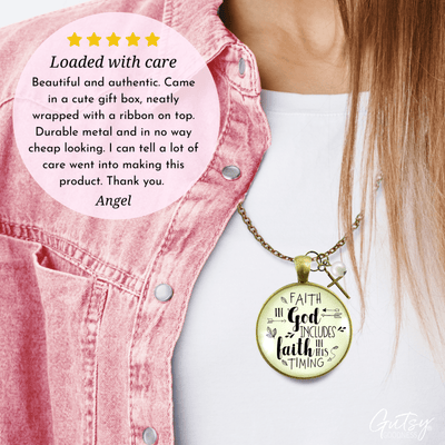 Gutsy Goodness Life Quote Necklace Includes Faith In His Timing Charm Jewelry - Gutsy Goodness Handmade Jewelry;Life Quote Necklace Includes Faith In His Timing Charm Jewelry - Gutsy Goodness Handmade Jewelry Gifts