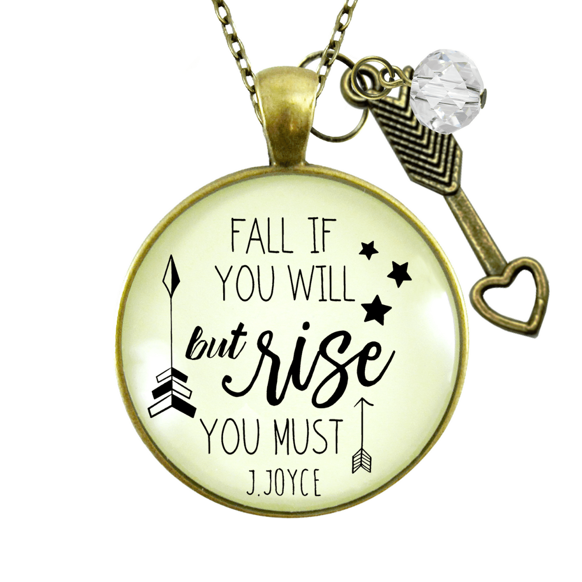 Gutsy Goodness Motivational Necklace Fall If You Will But Rise Positive Word Jewelry - Gutsy Goodness Handmade Jewelry;Motivational Necklace Fall If You Will But Rise Positive Word Jewelry - Gutsy Goodness Handmade Jewelry Gifts
