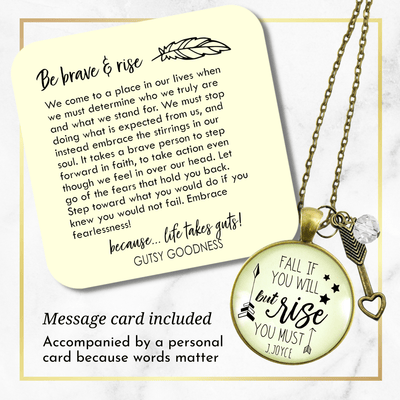 Gutsy Goodness Motivational Necklace Fall If You Will But Rise Positive Word Jewelry - Gutsy Goodness Handmade Jewelry;Motivational Necklace Fall If You Will But Rise Positive Word Jewelry - Gutsy Goodness Handmade Jewelry Gifts