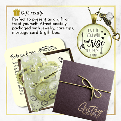 Gutsy Goodness Motivational Necklace Fall If You Will But Rise Positive Word Jewelry - Gutsy Goodness Handmade Jewelry;Motivational Necklace Fall If You Will But Rise Positive Word Jewelry - Gutsy Goodness Handmade Jewelry Gifts