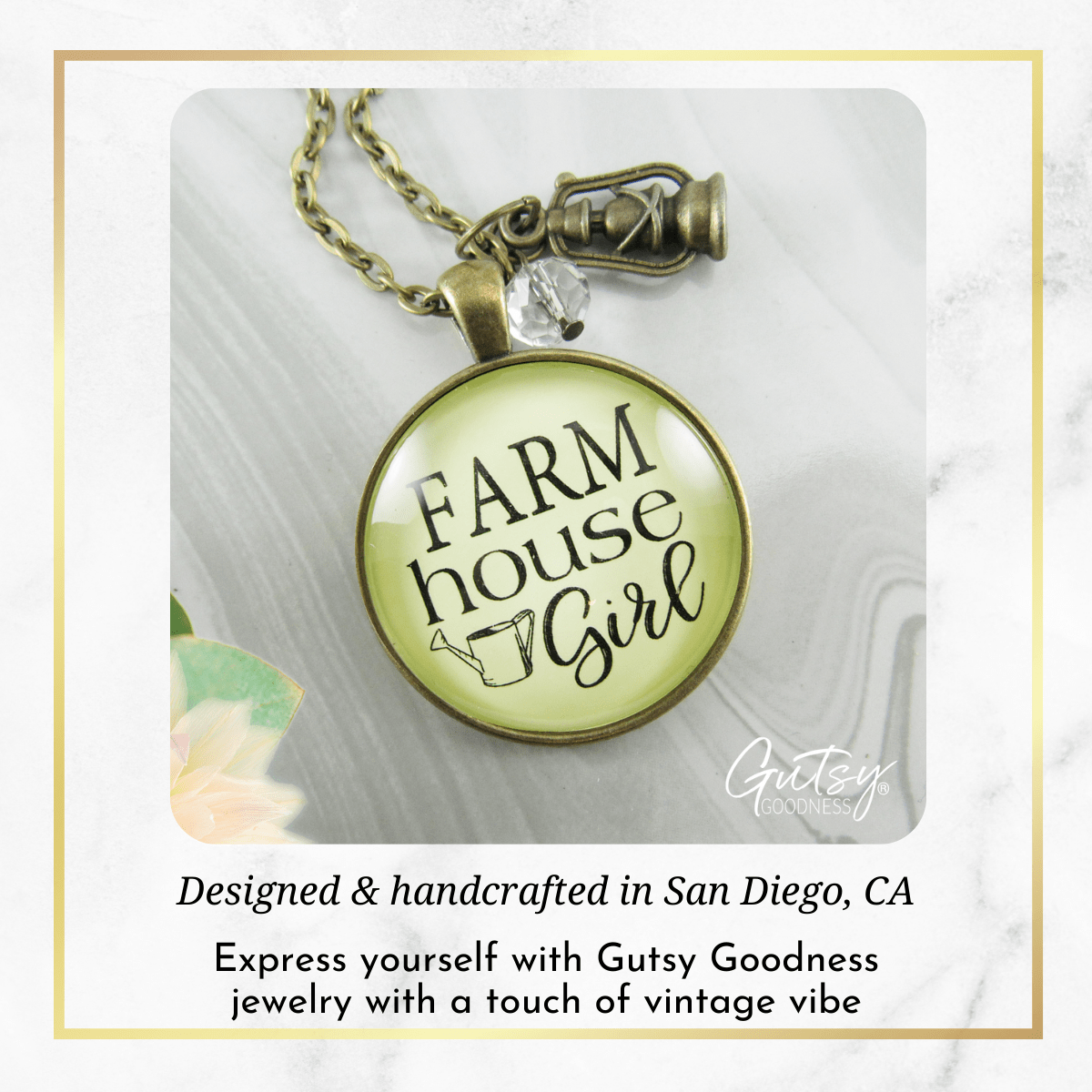 Gutsy Goodness Farmhouse Necklace Southern Charm Jewelry Oil Lamp Charm - Gutsy Goodness Handmade Jewelry;Farmhouse Necklace Southern Charm Jewelry Oil Lamp Charm - Gutsy Goodness Handmade Jewelry Gifts