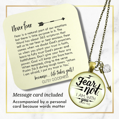 Gutsy Goodness Fear Not I Am With You Necklace Boho Bravery Pendant Jewelry Arrow Charm - Gutsy Goodness Handmade Jewelry;Fear Not - Gutsy Goodness Handmade Jewelry Gifts