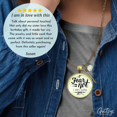 Gutsy Goodness Fear Not I Am With You Necklace Boho Bravery Pendant Jewelry Arrow Charm - Gutsy Goodness Handmade Jewelry;Fear Not - Gutsy Goodness Handmade Jewelry Gifts