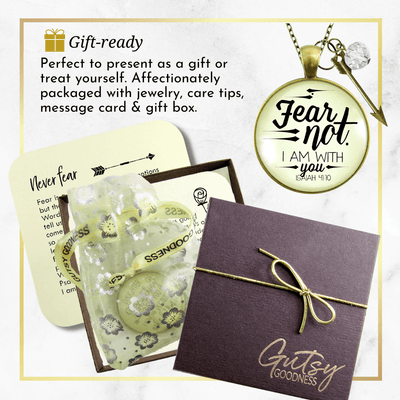 Gutsy Goodness Fear Not I Am With You Necklace Boho Bravery Pendant Jewelry Arrow Charm - Gutsy Goodness Handmade Jewelry;Fear Not - Gutsy Goodness Handmade Jewelry Gifts