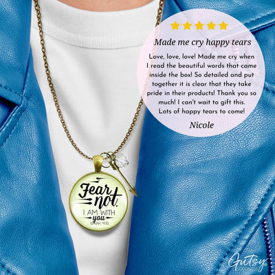 Gutsy Goodness Fear Not I Am With You Necklace Boho Bravery Pendant Jewelry Arrow Charm - Gutsy Goodness Handmade Jewelry;Fear Not - Gutsy Goodness Handmade Jewelry Gifts