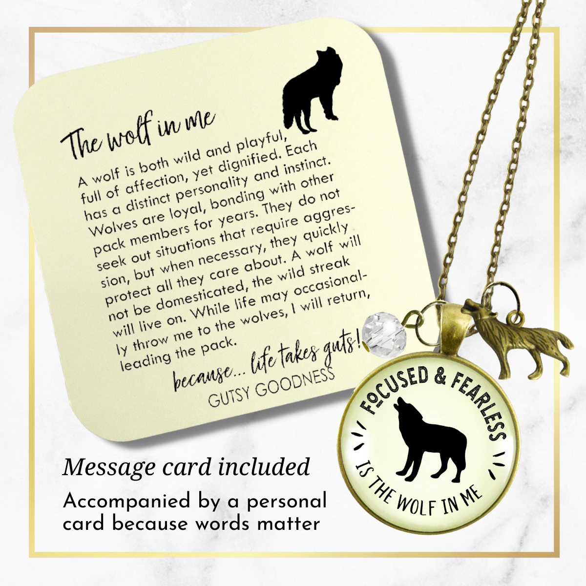 Gutsy Goodness Wolf Necklace Focused Fearless Vintage Jewelry Howling Spirit Animal - Gutsy Goodness Handmade Jewelry;Wolf Necklace Focused Fearless Vintage Jewelry Howling Spirit Animal - Gutsy Goodness Handmade Jewelry Gifts
