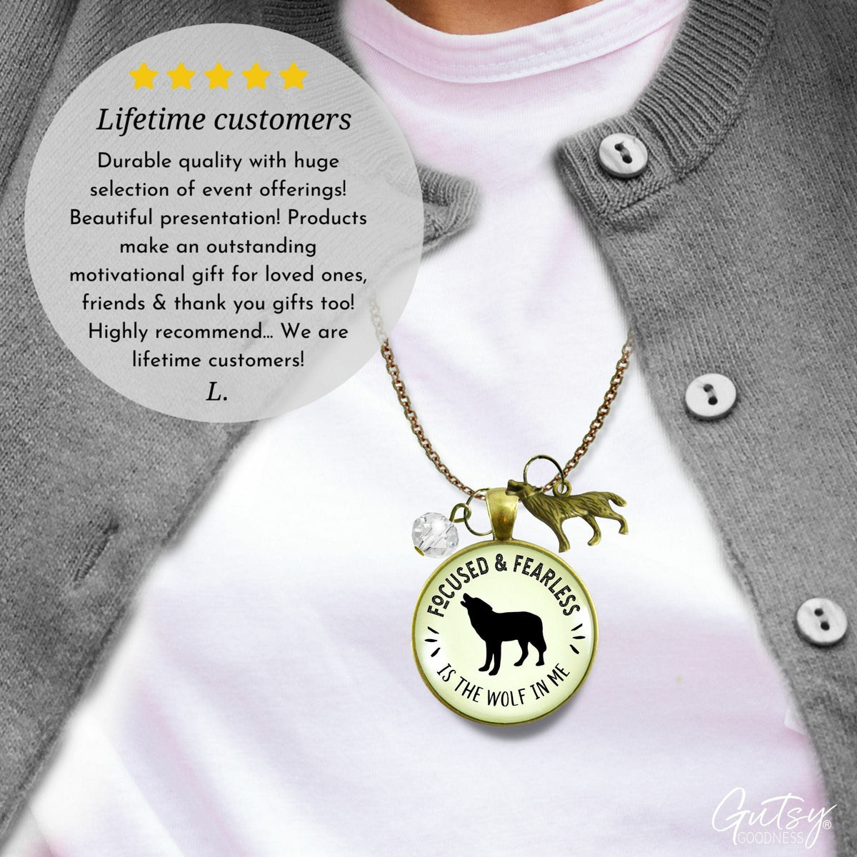 Gutsy Goodness Wolf Necklace Focused Fearless Vintage Jewelry Howling Spirit Animal - Gutsy Goodness Handmade Jewelry;Wolf Necklace Focused Fearless Vintage Jewelry Howling Spirit Animal - Gutsy Goodness Handmade Jewelry Gifts