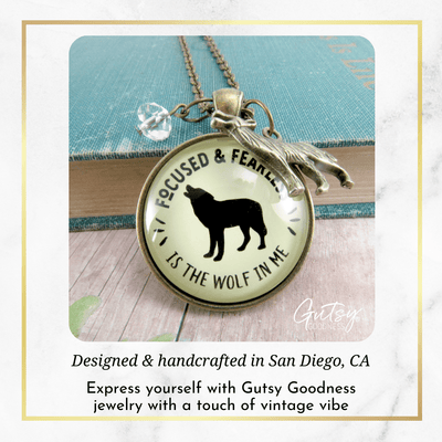 Gutsy Goodness Wolf Necklace Focused Fearless Vintage Jewelry Howling Spirit Animal - Gutsy Goodness Handmade Jewelry;Wolf Necklace Focused Fearless Vintage Jewelry Howling Spirit Animal - Gutsy Goodness Handmade Jewelry Gifts