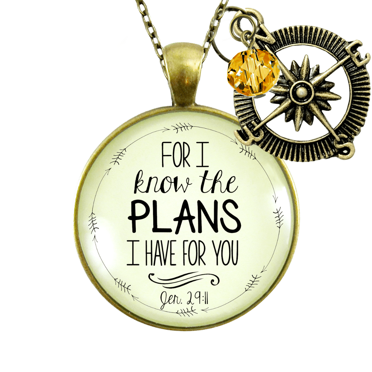 I Can Do All Things Through Christ Necklace Boho Style Bronze Jewelry for  Women, Chain 24 - Handmade Strength and Courage Bible Verse Pendant, Arrow