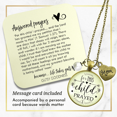 Gutsy Goodness Mother Necklace For This Child I Prayed Christian Mom Faith Jewelry - Gutsy Goodness Handmade Jewelry;Mother Necklace For This Child I Prayed Christian Mom Faith Jewelry - Gutsy Goodness Handmade Jewelry Gifts
