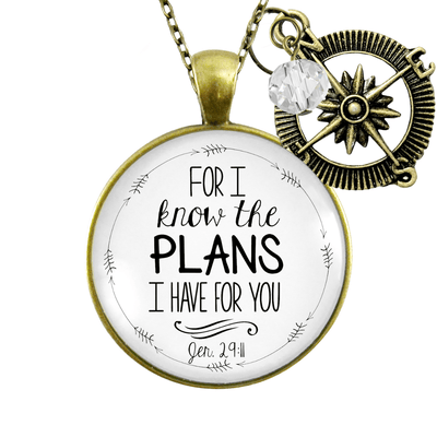 Gutsy Goodness Faith Compass Necklace for I Know Plans Jeremiah 29 11 Quote Jewelry - Gutsy Goodness Handmade Jewelry;Faith Compass Necklace For I Know Plans Jeremiah 29 11 Quote Jewelry - Gutsy Goodness Handmade Jewelry Gifts