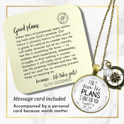Gutsy Goodness Faith Compass Necklace for I Know Plans Jeremiah 29 11 Quote Jewelry - Gutsy Goodness Handmade Jewelry;Faith Compass Necklace For I Know Plans Jeremiah 29 11 Quote Jewelry - Gutsy Goodness Handmade Jewelry Gifts