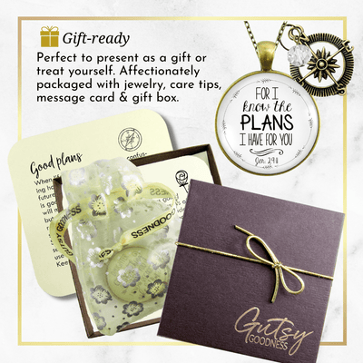 Gutsy Goodness Faith Compass Necklace for I Know Plans Jeremiah 29 11 Quote Jewelry - Gutsy Goodness Handmade Jewelry;Faith Compass Necklace For I Know Plans Jeremiah 29 11 Quote Jewelry - Gutsy Goodness Handmade Jewelry Gifts