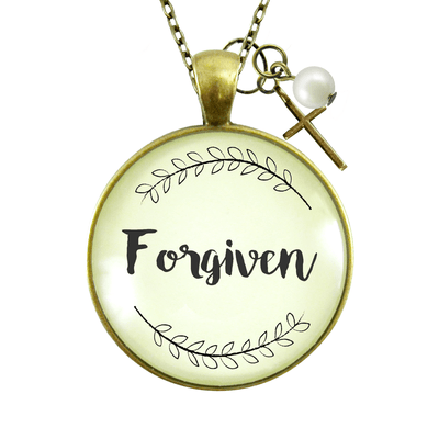 Gutsy Goodness Forgiven Necklace Faith Inspired Christian Womens Cross Charm Jewelry - Gutsy Goodness Handmade Jewelry;Forgiven Necklace Faith Inspired Christian Womens Cross Charm Jewelry - Gutsy Goodness Handmade Jewelry Gifts