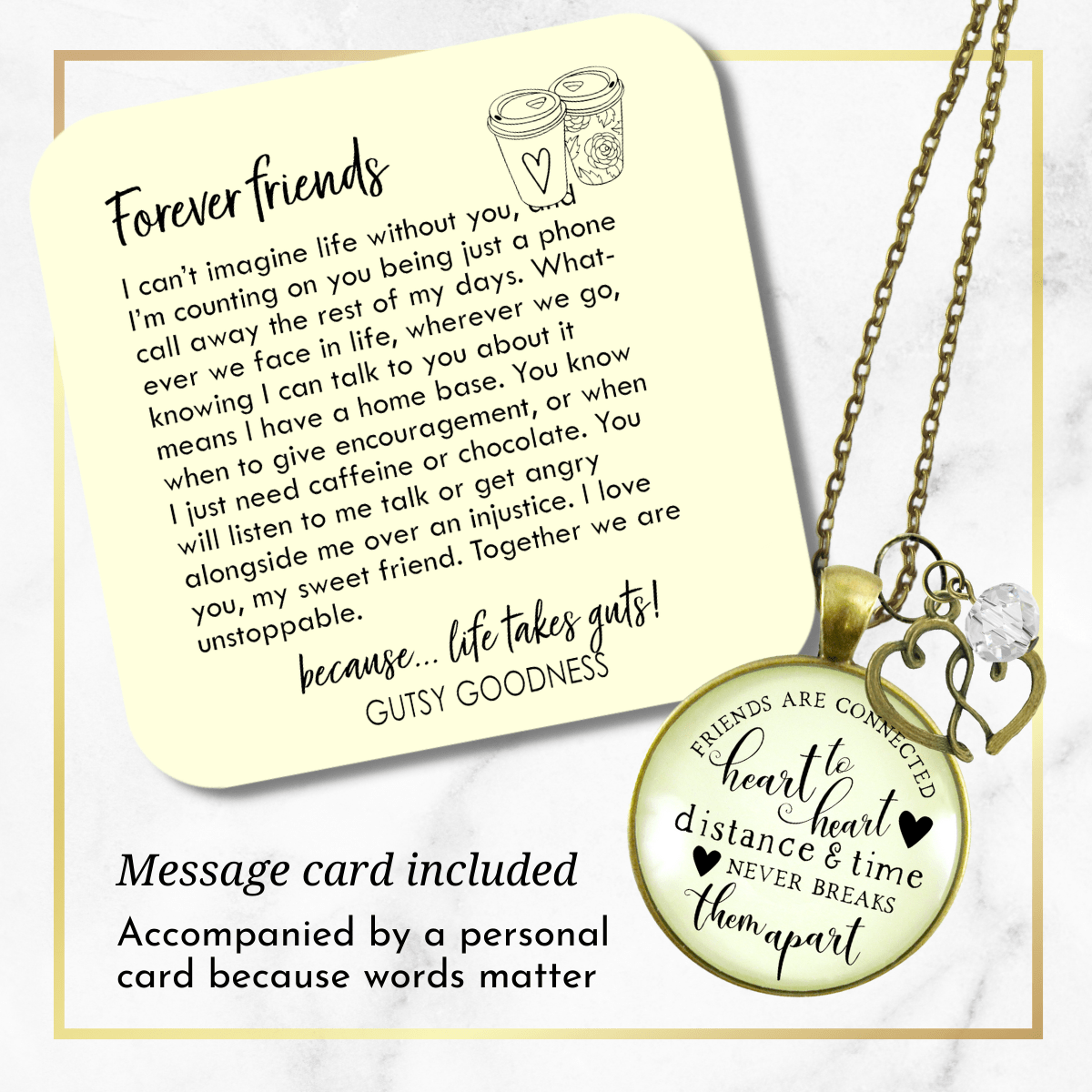 Gutsy Goodness Friendship Necklace Friends Connected Long Distance Jewelry Open Charm - Gutsy Goodness;Friendship Necklace Friends Connected Long Distance Jewelry Open Charm - Gutsy Goodness Handmade Jewelry Gifts