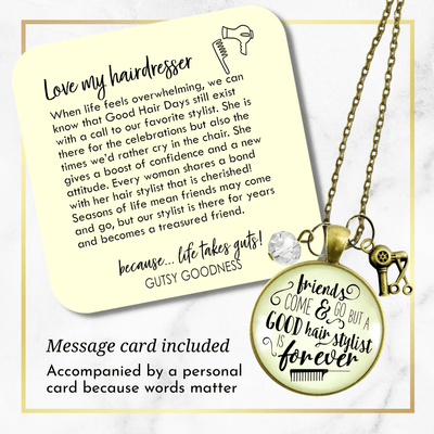 Gutsy Goodness Hair Stylist Necklace Friends Forever Beautician Quote Jewelry - Gutsy Goodness Handmade Jewelry;Hair Stylist Necklace Friends Forever Beautician Quote Jewelry - Gutsy Goodness Handmade Jewelry Gifts