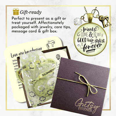 Gutsy Goodness Hair Stylist Necklace Friends Forever Beautician Quote Jewelry - Gutsy Goodness Handmade Jewelry;Hair Stylist Necklace Friends Forever Beautician Quote Jewelry - Gutsy Goodness Handmade Jewelry Gifts