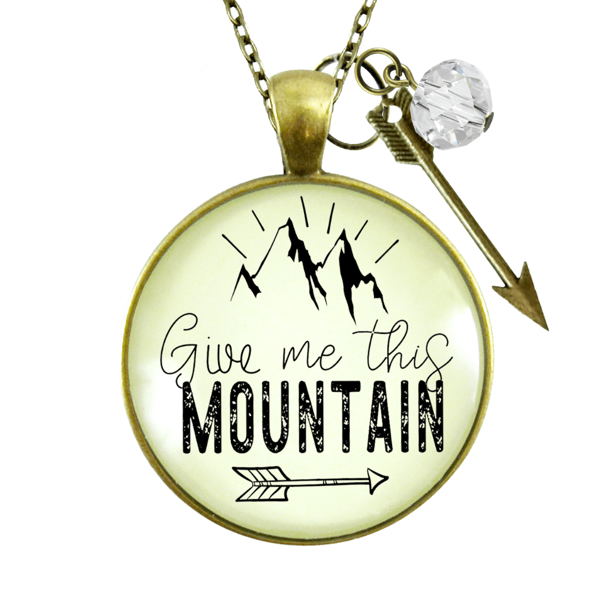 Gutsy Goodness Give Me This Mountain Motivational Necklace Pendant Mantra Quote Arrow Charm - Gutsy Goodness Handmade Jewelry;Give Me This Mountain Motivational Necklace Pendant Mantra Quote Arrow Charm - Gutsy Goodness Handmade Jewelry Gifts