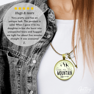 Gutsy Goodness Give Me This Mountain Motivational Necklace Pendant Mantra Quote Arrow Charm - Gutsy Goodness Handmade Jewelry;Give Me This Mountain Motivational Necklace Pendant Mantra Quote Arrow Charm - Gutsy Goodness Handmade Jewelry Gifts