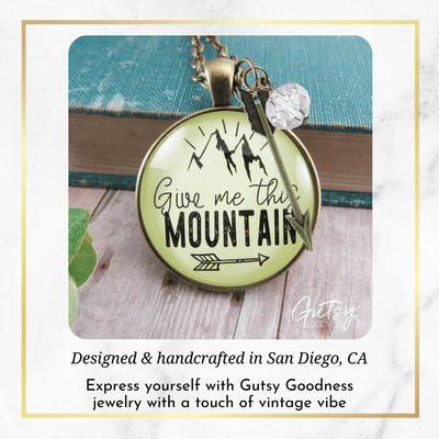 Gutsy Goodness Give Me This Mountain Motivational Necklace Pendant Mantra Quote Arrow Charm - Gutsy Goodness Handmade Jewelry;Give Me This Mountain Motivational Necklace Pendant Mantra Quote Arrow Charm - Gutsy Goodness Handmade Jewelry Gifts