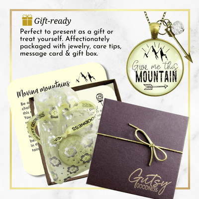 Gutsy Goodness Give Me This Mountain Motivational Necklace Pendant Mantra Quote Arrow Charm - Gutsy Goodness Handmade Jewelry;Give Me This Mountain Motivational Necklace Pendant Mantra Quote Arrow Charm - Gutsy Goodness Handmade Jewelry Gifts