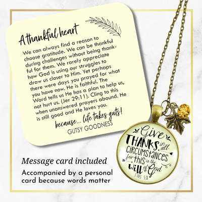 Gutsy Goodness Autumn Necklace Give Thanks In All Circumstances Faith Inspired Jewelry - Gutsy Goodness Handmade Jewelry;Autumn Necklace Give Thanks In All Circumstances Faith Inspired Jewelry - Gutsy Goodness Handmade Jewelry Gifts