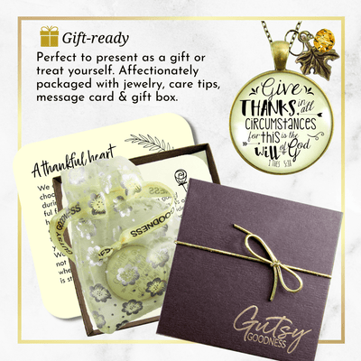 Gutsy Goodness Autumn Necklace Give Thanks In All Circumstances Faith Inspired Jewelry - Gutsy Goodness Handmade Jewelry;Autumn Necklace Give Thanks In All Circumstances Faith Inspired Jewelry - Gutsy Goodness Handmade Jewelry Gifts