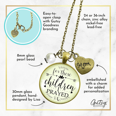 Gutsy Goodness Mother Necklace For These Children I Prayed Christian Mom Faith Charm - Gutsy Goodness Handmade Jewelry;For These Children I Prayed Mom - Gutsy Goodness Handmade Jewelry Gifts